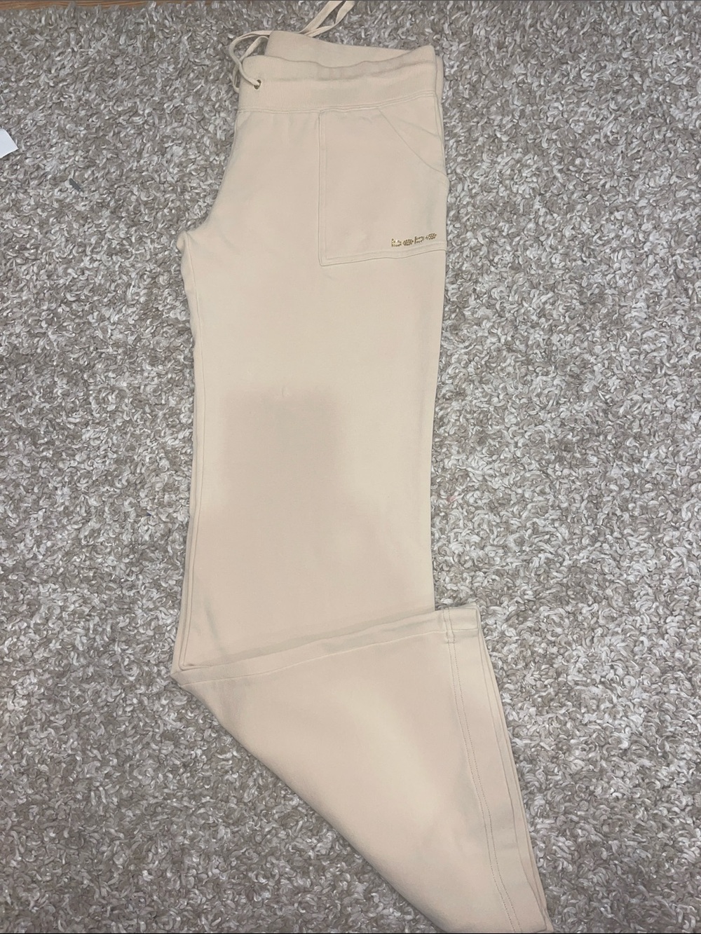 bebe Cream Pull-On Track Joggers with Drawstring
